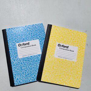 2 Pack Oxford Composition Notebooks 9.75 x 7.5" School Journals Wide Ruled Paper